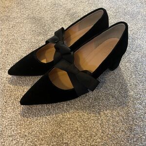 J.Crew Velvet Tie Pumps